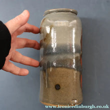 Load image into Gallery viewer, WELSH STUDIO POTTERY. Tall 1970s Tubular Stoneware Vase by Terry Bell Hughes (b. 1937)
