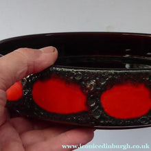 Load image into Gallery viewer, WEST GERMAN SCHEURICH Large Shallow Bowl with Fat Lava Glaze to Exterior. Model 342-28
