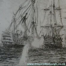 Load image into Gallery viewer, ORIGINAL ETCHING: William Lionel Wyllie (1851 – 1931) Battle of Trafalgar; c 1920
