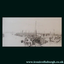 Load image into Gallery viewer, ORIGINAL ETCHING: William Lionel Wyllie (1851 – 1931) Herring Fishers at Fisherrow, Musselburgh Harbour. Pencil Signed; 1920s
