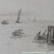 Load image into Gallery viewer, ORIGINAL ETCHING: William Lionel Wyllie (1851 – 1931) Herring Fishers at Fisherrow, Musselburgh Harbour. Pencil Signed; 1920s
