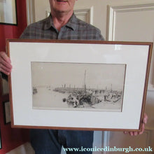 Load image into Gallery viewer, ORIGINAL ETCHING: William Lionel Wyllie (1851 – 1931) Herring Fishers at Fisherrow, Musselburgh Harbour. Pencil Signed; 1920s
