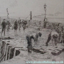 Load image into Gallery viewer, ORIGINAL ETCHING: William Lionel Wyllie (1851 – 1931) Herring Fishers at Fisherrow, Musselburgh Harbour. Pencil Signed; 1920s
