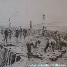 Load image into Gallery viewer, ORIGINAL ETCHING: William Lionel Wyllie (1851 – 1931) Herring Fishers at Fisherrow, Musselburgh Harbour. Pencil Signed; 1920s
