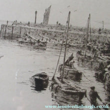 Load image into Gallery viewer, ORIGINAL ETCHING: William Lionel Wyllie (1851 – 1931) Herring Fishers at Fisherrow, Musselburgh Harbour. Pencil Signed; 1920s
