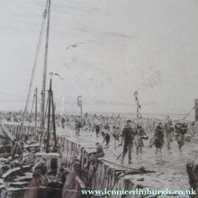 Load image into Gallery viewer, ORIGINAL ETCHING: William Lionel Wyllie (1851 – 1931) Herring Fishers at Fisherrow, Musselburgh Harbour. Pencil Signed; 1920s
