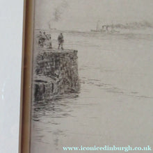 Load image into Gallery viewer, ORIGINAL ETCHING: William Lionel Wyllie (1851 – 1931) Herring Fishers at Fisherrow, Musselburgh Harbour. Pencil Signed; 1920s
