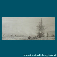 Load image into Gallery viewer, ORIGINAL ETCHING: William Lionel Wyllie (1851 – 1931) HMS Victory Firing the Salute in Portsmouth Harbour. Pencil Signed
