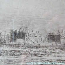 Load image into Gallery viewer, William Wyllie Etching. HMS Victory Firing a Salute in Portsmouth Harbour
