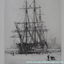 Load image into Gallery viewer, William Wyllie HMS Victory Portsmouth Signed Drypoint Etching
