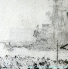 Load image into Gallery viewer, William Lionel Wyllie (1851 – 1931) HMS Victory in Portsmouth Dockyard. Pencil Signed Etching
