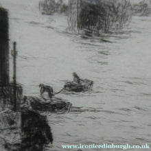Load image into Gallery viewer, ORIGINAL ETCHING: William Lionel Wyllie (1851 – 1931) LEITH HARBOUR, Edinburgh. Pencil Signed
