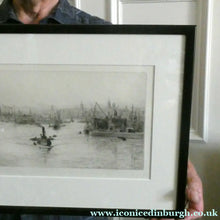 Load image into Gallery viewer, ORIGINAL ETCHING: William Lionel Wyllie (1851 – 1931) LEITH HARBOUR, Edinburgh. Pencil Signed
