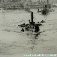 Load image into Gallery viewer, ORIGINAL ETCHING: William Lionel Wyllie (1851 – 1931) LEITH HARBOUR, Edinburgh. Pencil Signed
