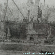 Load image into Gallery viewer, ORIGINAL ETCHING: William Lionel Wyllie (1851 – 1931) LEITH HARBOUR, Edinburgh. Pencil Signed
