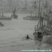 Load image into Gallery viewer, ORIGINAL ETCHING: William Lionel Wyllie (1851 – 1931) LEITH HARBOUR, Edinburgh. Pencil Signed
