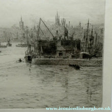 Load image into Gallery viewer, ORIGINAL ETCHING: William Lionel Wyllie (1851 – 1931) LEITH HARBOUR, Edinburgh. Pencil Signed
