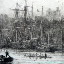 Load image into Gallery viewer, ORIGINAL ETCHING: William Lionel Wyllie (1851 – 1931) NEWCASTLE-UPON-TYNE Pencil Signed
