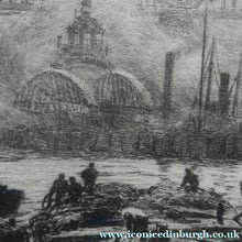 Load image into Gallery viewer, ORIGINAL ETCHING: William Lionel Wyllie (1851 – 1931) NEWCASTLE-UPON-TYNE Pencil Signed
