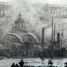 Load image into Gallery viewer, ORIGINAL ETCHING: William Lionel Wyllie (1851 – 1931) NEWCASTLE-UPON-TYNE Pencil Signed
