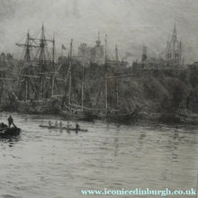Load image into Gallery viewer, ORIGINAL ETCHING: William Lionel Wyllie (1851 – 1931) NEWCASTLE-UPON-TYNE Pencil Signed
