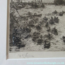 Load image into Gallery viewer, 1913 Drypoint Etching by Wyllie Bay of Naples Pencil Signed
