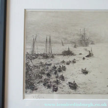 Load image into Gallery viewer, 1913 Drypoint Etching by Wyllie Bay of Naples Pencil Signed
