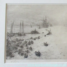 Load image into Gallery viewer, 1913 Drypoint Etching by Wyllie Bay of Naples Pencil Signed
