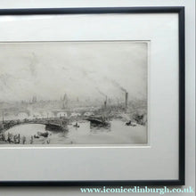 Load image into Gallery viewer, ORIGINAL ETCHING: William Lionel Wyllie (1851 – 1931)  IMAGINARY W.L. BRIDGE with St Paul's in the Distance

