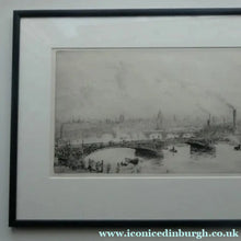 Load image into Gallery viewer, ORIGINAL ETCHING: William Lionel Wyllie (1851 – 1931)  IMAGINARY W.L. BRIDGE with St Paul's in the Distance
