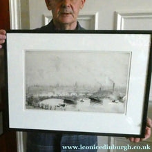 Load image into Gallery viewer, ORIGINAL ETCHING: William Lionel Wyllie (1851 – 1931)  IMAGINARY W.L. BRIDGE with St Paul's in the Distance
