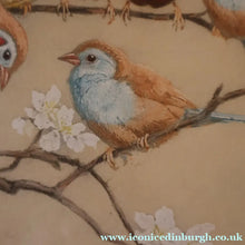 Load image into Gallery viewer, Pretty 1930s ORIGINAL Colour Etching of LIttle Birds on a Branch by Winifred Austen (1876 - 1964).  Pencil Signed

