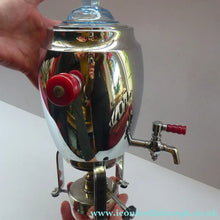 Load image into Gallery viewer, WMF 1930s ART DECO Coffee Percolator  / Hot Water Samovar / Portable Kettle with Spirit Burner. Shiny Chrome Plate. Ostrich Mark
