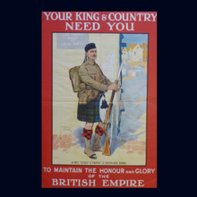 Load image into Gallery viewer, GENUINE Antique WWI Recruitment Poster. Published 1914. Wee Scrap O' Paper by Lawson Wood (1878 - 1957)
