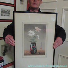 Load image into Gallery viewer, Urushibara Colour WoodBlock Entitled Daises. Pencil Signed
