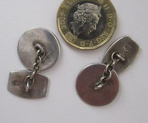 Vintage Scottish Silver Cufflinks. Signed John Hart with Viking and Celtic Patterns