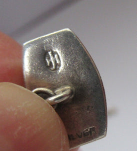 Vintage Scottish Silver Cufflinks. Signed John Hart with Viking and Celtic Patterns