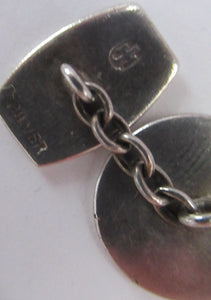 Vintage Scottish Silver Cufflinks. Signed John Hart with Viking and Celtic Patterns
