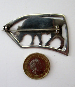 Early Ola Gorie 1960s Silver Brooch Burghead Bull Brooch