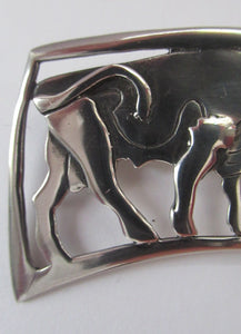 Early Ola Gorie 1960s Silver Brooch Burghead Bull Brooch
