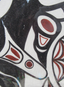 1970s David Lambert Raven Inside Killer Whales Decorative Plate. Vancouver Canada