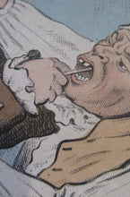 Load image into Gallery viewer, Rare GEORGIAN Antique Dental Print Entitled Easing the Tooth-Ach. After JAMES GILLRAY
