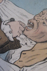 Rare GEORGIAN Antique Dental Print Entitled Easing the Tooth-Ach. After JAMES GILLRAY