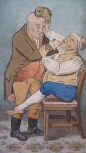 Rare GEORGIAN Antique Dental Print Entitled Easing the Tooth-Ach. After JAMES GILLRAY