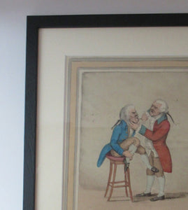 Rare 1796 GEORGIAN Antique Dental Print Entitled Easing the Tooth-Ach. JAMES GILLRAY