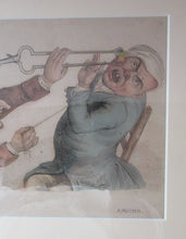 Load image into Gallery viewer, Rare GEORGIAN Antique Dental Print Entitled Anguish and Mirth. Dentist Undertaking a Tooth Extraction
