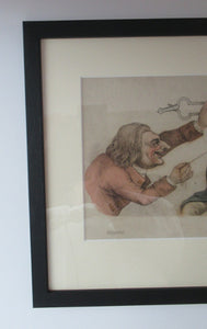 Rare GEORGIAN Antique Dental Print Entitled Anguish and Mirth. Dentist Undertaking a Tooth Extraction