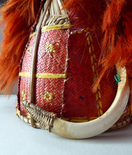 Load image into Gallery viewer, Vintage / Antique Nagaland Naga Woven Helmet Decorated with Goat Hair and Hide
