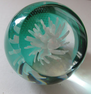 Scottish Paperweight Caithness Glass White Aster 1999