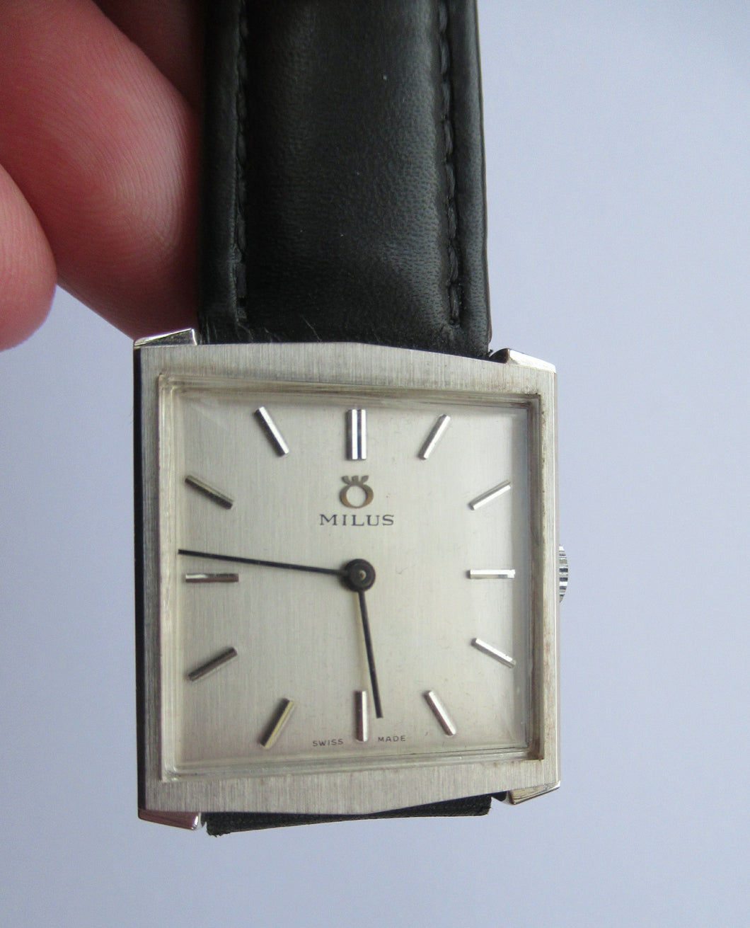 Vintage Square Face Milus Manual Wind Wrist Watch 1970s